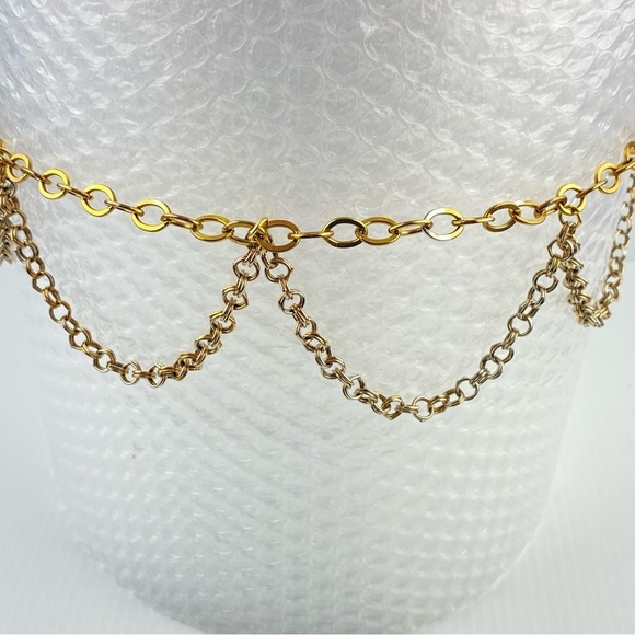 Vintage 80's Chain Belt Mixed Metals 31 inch max. - Picture 2 of 10
